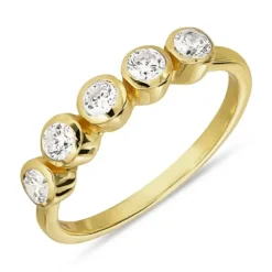 Zirkon ring i forgyldt sølv