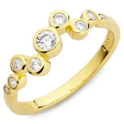 Zirkon ring i forgyldt sølv - Bubbly Sparkle