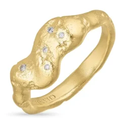 Zirkon ring i forgyldt sølv