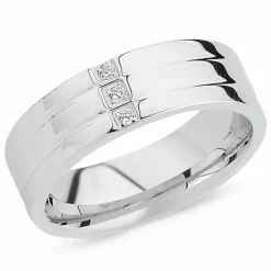 Zirkon ring i rhodineret sølv