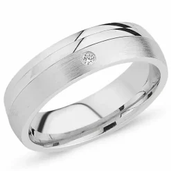 Zirkon ring i rhodineret sølv