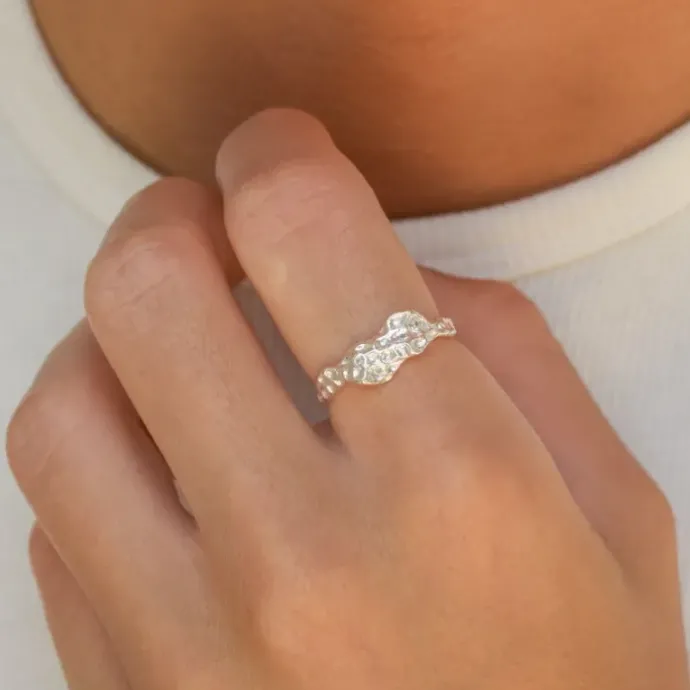 Zirkon ring i sølv