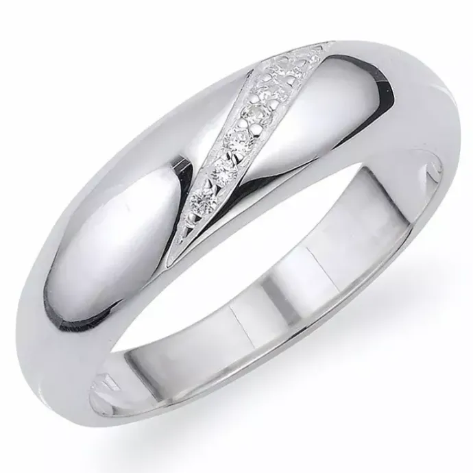 Zirkon ring i sølv