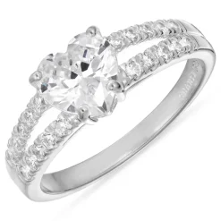 Zirkon ring i sølv