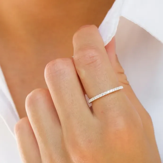 Zirkon ring i sølv