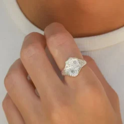 Zirkon ring i sølv