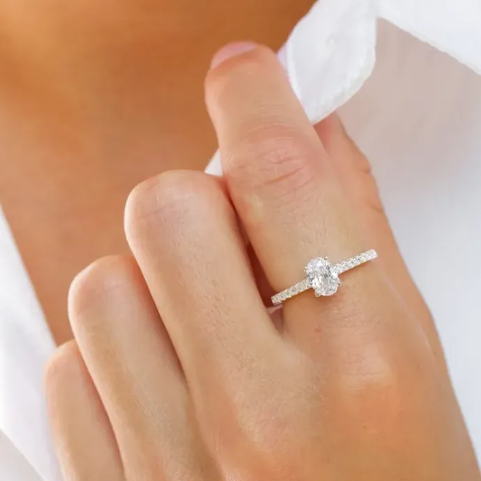 Zirkon ring i sølv