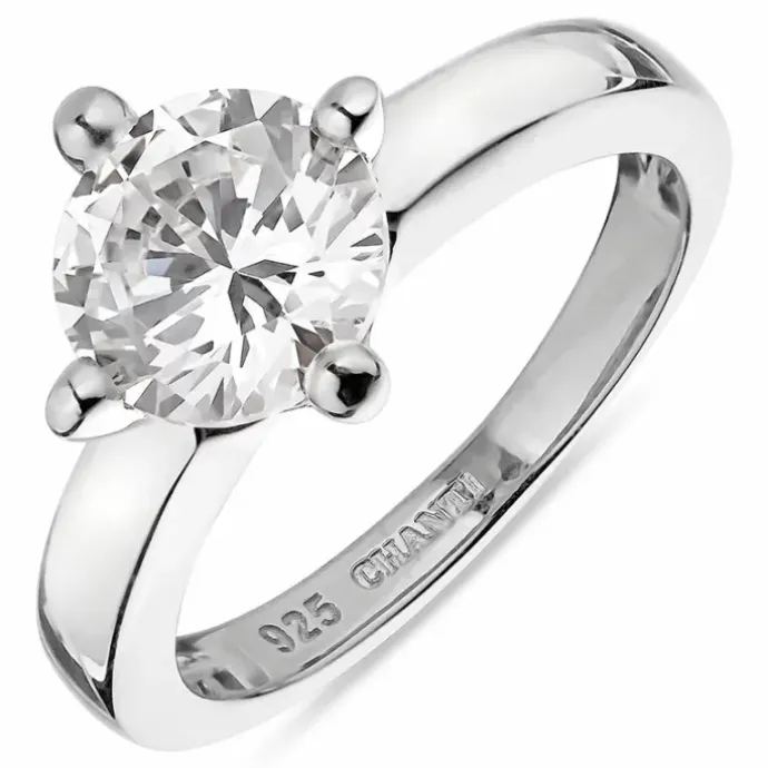 Zirkon ring i sølv