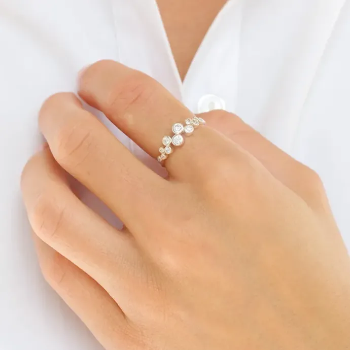 Zirkon ring i sølv - Bubbly Sparkle